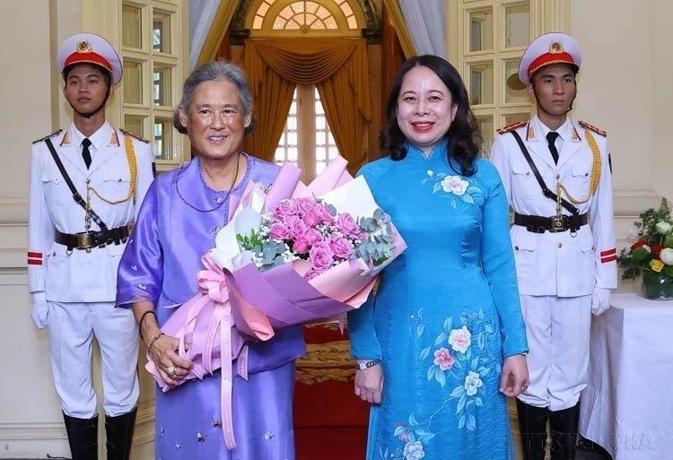 Vice President Vo Thi Anh Xuan receives Thai Princess Maha Chakri Sirindhorn during her visit to Vietnam on August 14, 2024. (Photo: VNA)