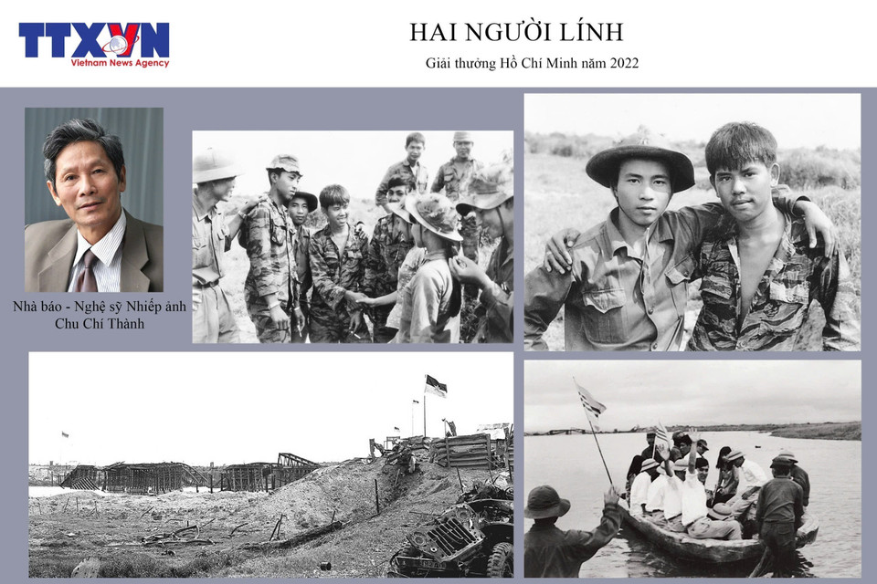 Photographer Chu Chi Thanh is honoured with both the Ho Chi Minh Prize and the State Prize for Literature and Arts. In the photo: The series “Two soldiers” wins the Ho Chi Minh Prize in 2022. (Photo: VNA)