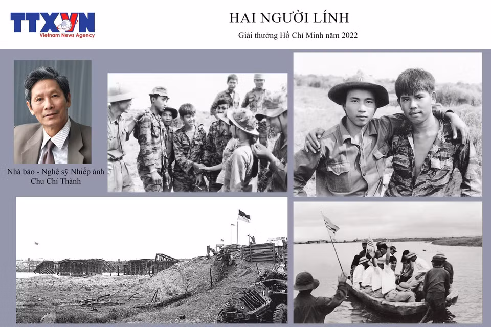 Photographer Chu Chi Thanh is honoured with both the Ho Chi Minh Prize and the State Prize for Literature and Arts. In the photo: The series “Two soldiers” wins the Ho Chi Minh Prize in 2022. (Photo: VNA)