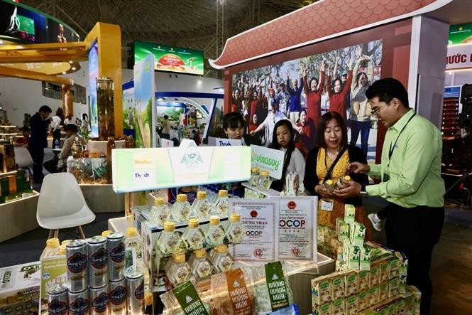 Visitors exploring booths at the fair. (Photo: VNA)
