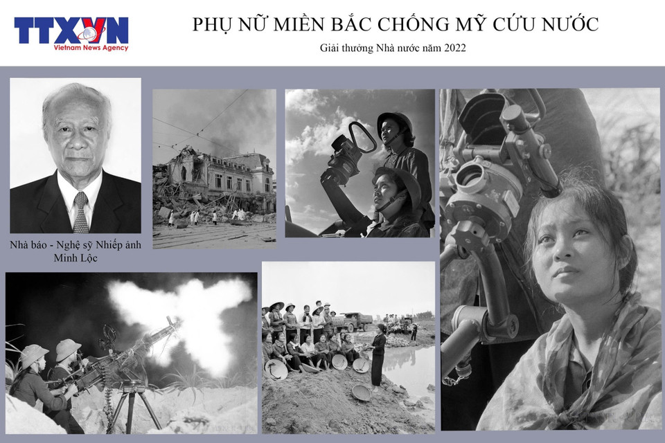 The series “Northern women during the resistance war against the US” with 8 photos taken by photographer Nguyen Huu Loc wins the State Prize in 2022. (Photo: VNA)