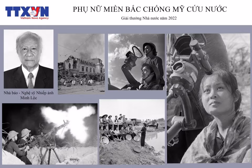 The series “Northern women during the resistance war against the US” with 8 photos taken by photographer Nguyen Huu Loc wins the State Prize in 2022. (Photo: VNA)
