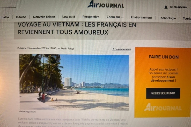 According to air-journal.fr, many French travellers recommend the country for its blend of culture, landscapes and local lifestyle. (Photo: website screeshot)