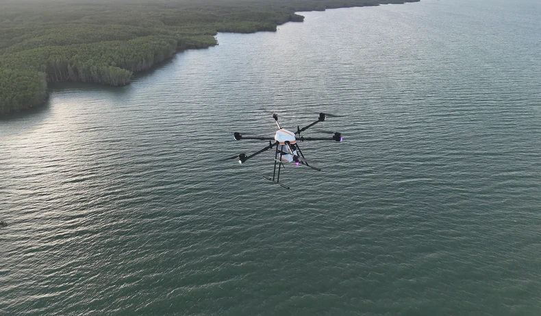 A close-up view of the UAVs used in the Can Gio - Vung Tau delivery route on Fenruary 12, 2026 in Ho Chi Minh City (Photo: CT UAV)