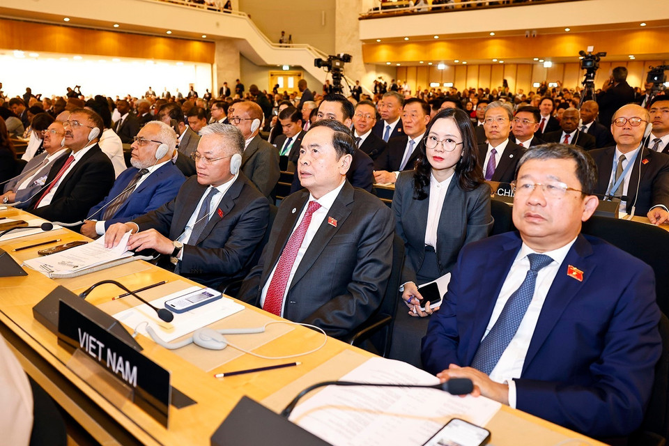 National Assembly Chairman Tran Thanh Man attends the opening ceremony of the 6th World Conference of Speakers of Parliament. (Photo: VNA)