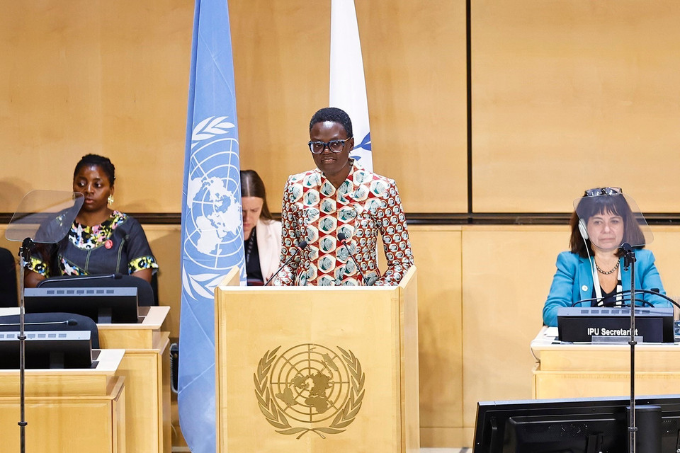 IPU President Tulia Ackson delivers the opening address. (Photo: VNA)