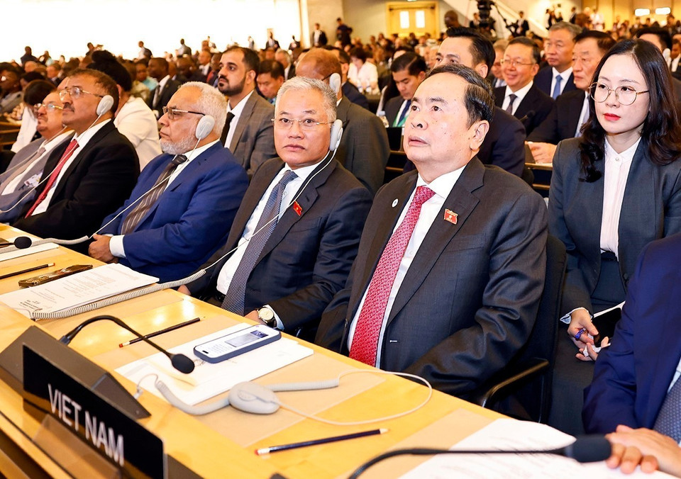 National Assembly Chairman Tran Thanh Man attends the opening ceremony of the 6th World Conference of Speakers of Parliament. (Photo: VNA)