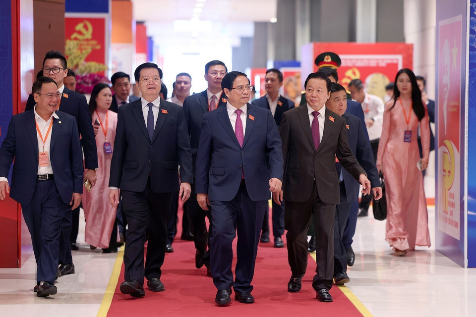 Politburo member, Secretary of the Party Committee, and Prime Minister Pham Minh Chinh attends and chairs the preparatory session of the first Congress of the Government Party Organisation for the 2025–2030 tenure. (Photo: Duong Giang - VNA)