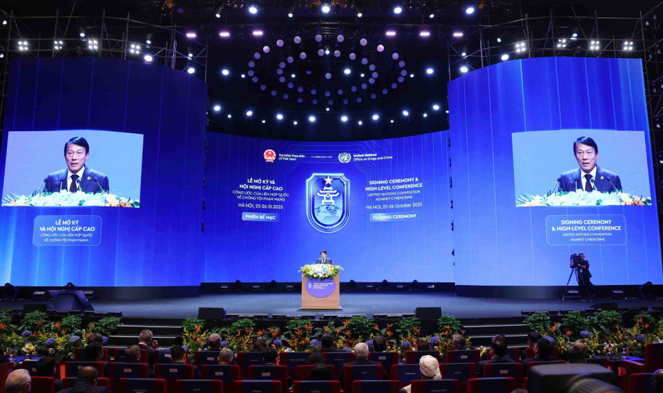 General Luong Tam Quang, Minister of Public Security, delivers the closing remarks. (Photo: Tuan Anh – VNA)