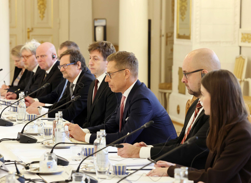 Finnish President Alexander Stubb at the talks. (Photo: Thong Nhat - VNA)