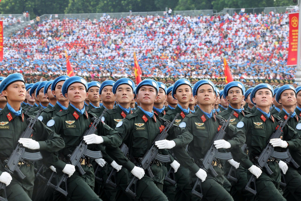 Male officers of the Peacekeeping Police unit. (Photo: Lam Khanh - VNA)