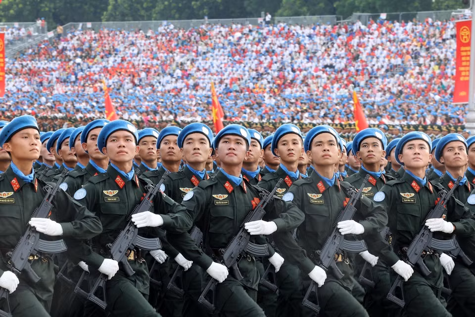 Male officers of the Peacekeeping Police unit. (Photo: Lam Khanh - VNA)