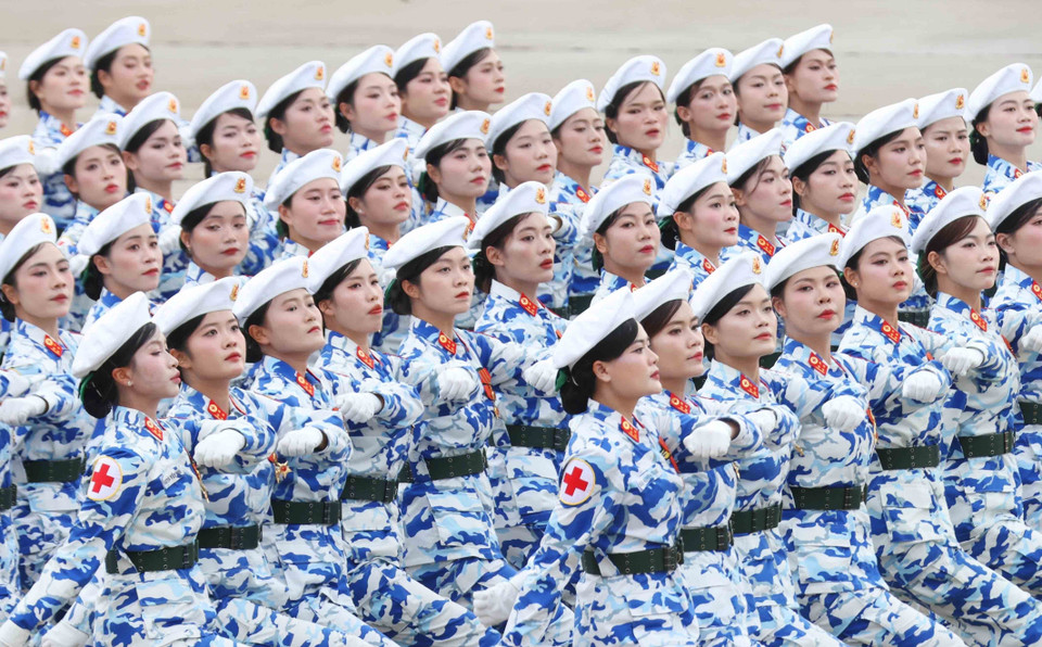 Female officers of the Military Medical Corps. (Photo: Phuong Hoa - VNA)