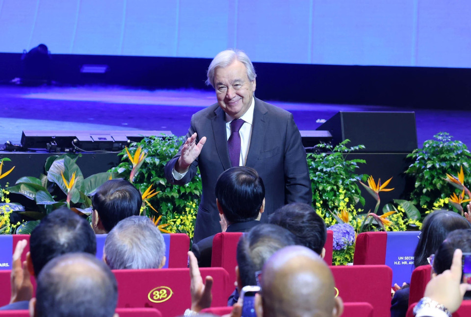 UN Secretary-General António Guterres attends the signing ceremony and high-level conference of the UN Convention against Cybercrime (Hanoi Convention). (Photo: Pham Kien – VNA)