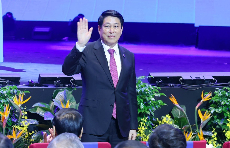State President Luong Cuong attends the signing ceremony and high-level conference of the UN Convention against Cybercrime (Hanoi Convention). (Photo: Pham Kien – VNA)