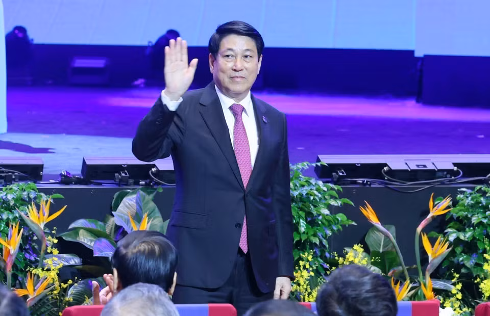State President Luong Cuong attends the signing ceremony and high-level conference of the UN Convention against Cybercrime (Hanoi Convention). (Photo: Pham Kien – VNA)