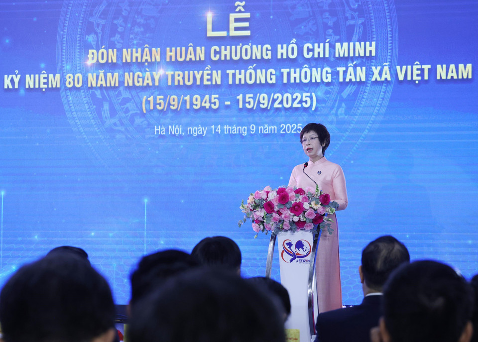 VNA General Director Vu Viet Trang speaks at the event (Photo: VNA)