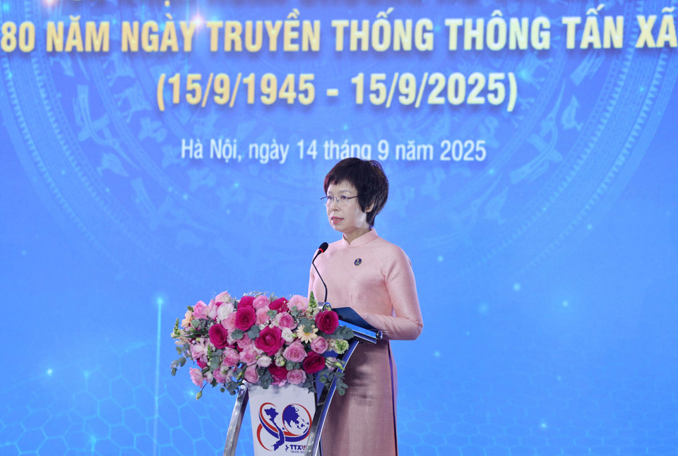 VNA General Director Vu Viet Trang speaks at the event (Photo: VNA)
