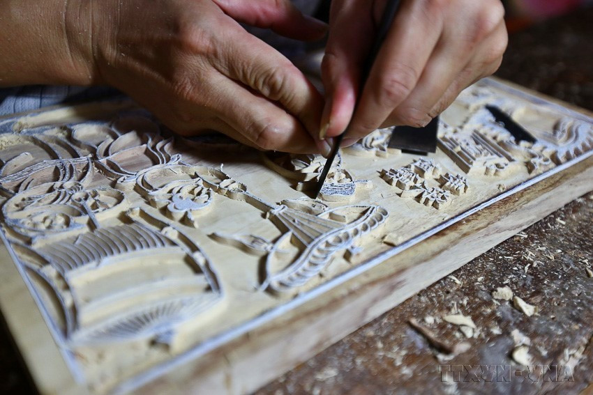 Dong Ho printing blocks include two types: line blocks and color blocks. (Photo: Minh Quyet – VNA)