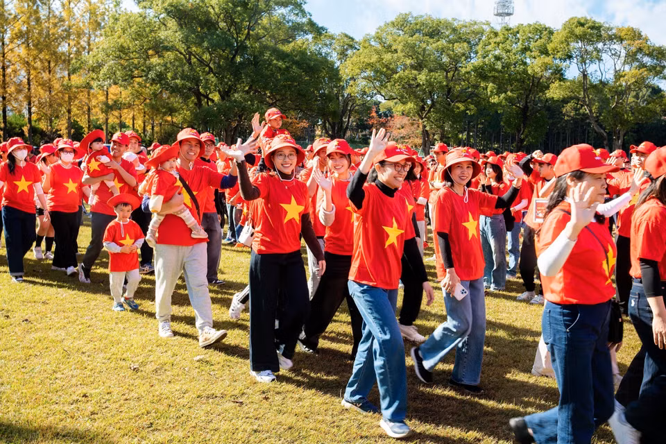 Vietnamese living, studying, and working in Kyushu–Okinawa gather in Fukuoka for the event. (Photo: Xuan Giao – VNA)