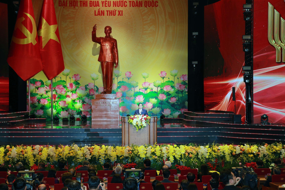 Prime Minister Pham Minh Chinh delivers the opening speech. Photo: Trong Duc – VNA