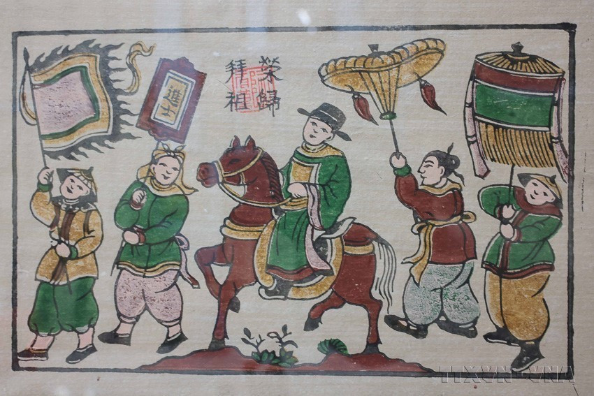 Traditionally, Dong Ho paintings were produced at the end of the year to meet the demand for home decoration and ancestral worship during the Lunar New Year (2025). (Photo: Hoang Hieu – VNA)