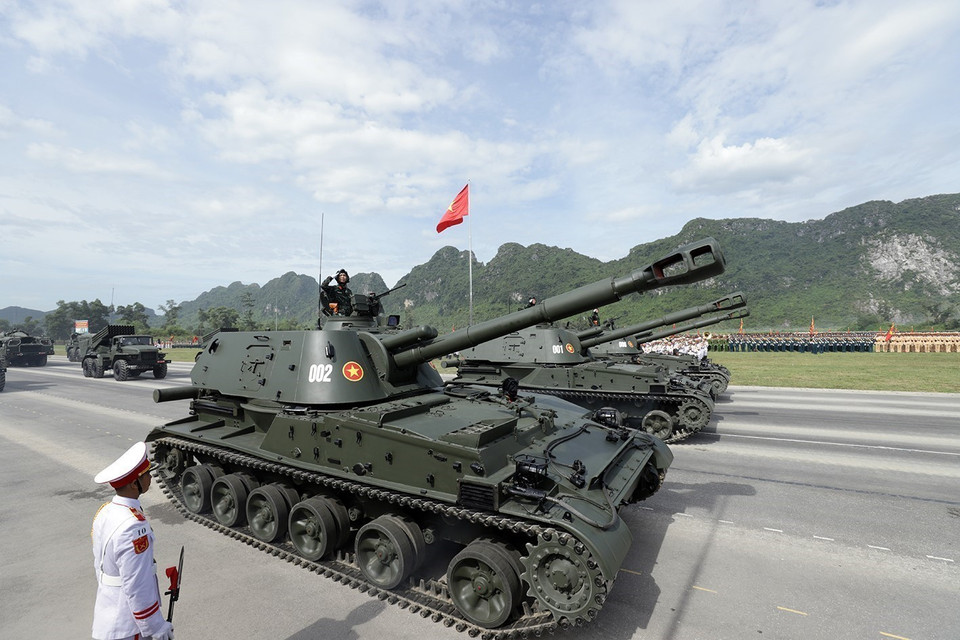 Armoured vehicle bloc. (Photo: Tuan Anh – VNA)