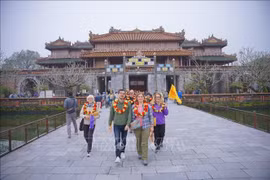 Visitors at the Hue imperial citadel complex during New Year 2025. (Photo: VNA)