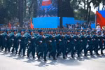 The male Maritime Militia troops march past the grandstand. Photo: VNA