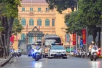 Hanoi Police drill convoy escort for 14th National Party Congress