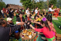 Reenactment of Thai ethnic people’s new rice celebration