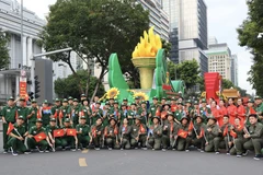 Forces get ready before full dress rehearsal for 50th anniversary of Southern Liberation and National Reunification