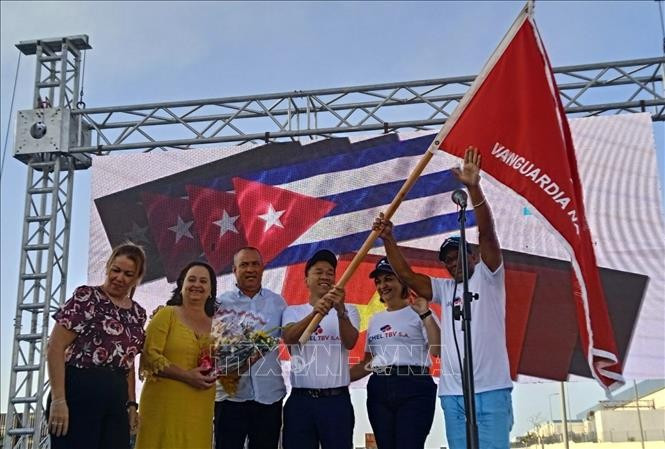 Representatives of Thai Binh Global at the event (Photo: VNA)