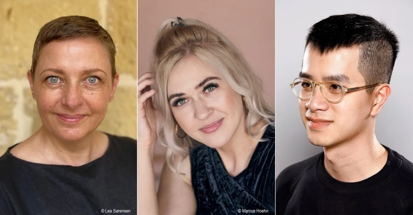 The Berlinale 2025's International Short Film Jury: (from left to right) Jing Haase, Dascha Dauenhauer, and Pham Ngoc Lan. (Source: Berlinale 2025)