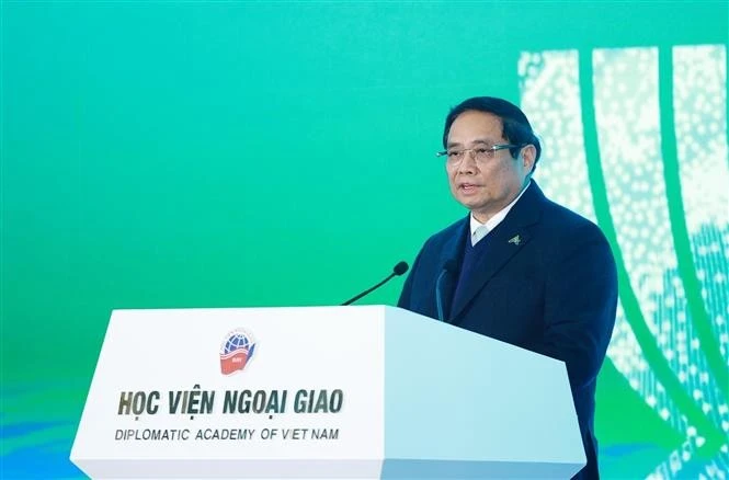 Prime Minister Pham Minh Chinh delivers his opening remarks at the ASEAN Future Forum (AFF) 2025. (Photo: VNA)