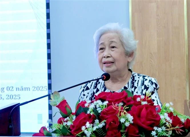 HCWA Chairwoman Luong Thi Thuan speaks at the event. (Photo: VNA)