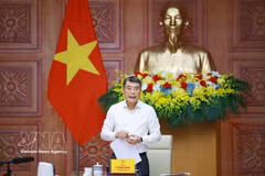 Prime Minister Le Minh Hung speaks at the meeting with leaders of the Ministry of Home Affairs, the Ministry of Ethnic and Religious Affairs, and the Government Inspectorate (Photo: VNA)