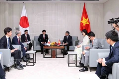 At the meeting between Permanent Deputy Foreign Minister Nguyen Minh Vu and Shimada Tomoaki, Parliamentary Vice Minister for Foreign Affairs of Japan (Photo: VNA)