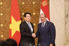 State President Luong Cuong (L) and Egyptian President Abdel Fattah El‑Sisi. (Photo: VNA)