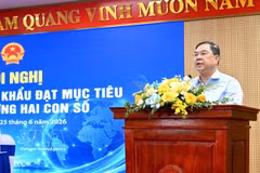 Permanent Deputy Prime Minister Pham Gia Tuc speaks at the conference on promoting exports to meet the double-digit growth target on June 25. (Photo: VNA)