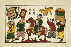 Horse in Dong Ho folk painting.