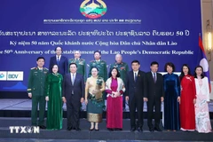 Officials pose for a photo at the banquet on November 26. (Photo: VNA)