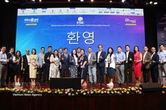 Representatives of Vietnamese firms attend IndiaSoft Expo 2026. (Photo: VNA)