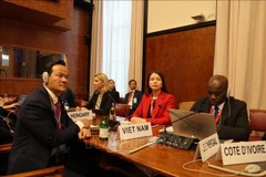 Deputy Minister of Foreign Affairs Nguyen Minh Hang (in red) attends UNCTAD's 16th session (Photo: VNA)