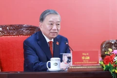 Party General Secretary To Lam speaks at the international press conference to announce the outcomes of the 14th National Party Congress (Photo: VNA)