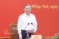 Party General Secretary and State President To Lam speaks at the working session with the Standing Board of the Dong Nai Party Committee on May 18, 2026. (Photo: VNA)