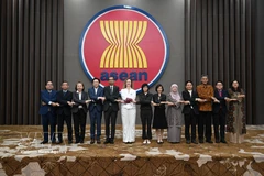 Delegates attend the 5th meeting of the ASEAN–UK Joint Cooperation Committee. (Photo: VNA)
