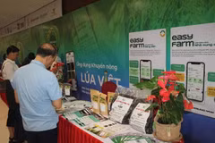 Delegates explore agricultural extension applications and low-emission rice production solutions at the seminar. (Photo courtesy of the Hai Phong Department of Agriculture and Environment)