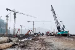 The construction site of the APEC Conference Centre in Phu Quoc special zone, An Giang province. (Photo: VNA)