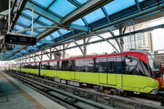 Nhon-Hanoi Station metro line. A series of planned investments in national and urban railway infrastructure over the next 15 years is expected to generate enormous demand for railway industrial products. (Photo: VNA)